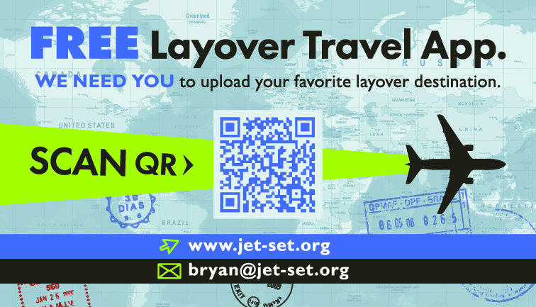 Jet-Setting Travel App Business Card (Back)