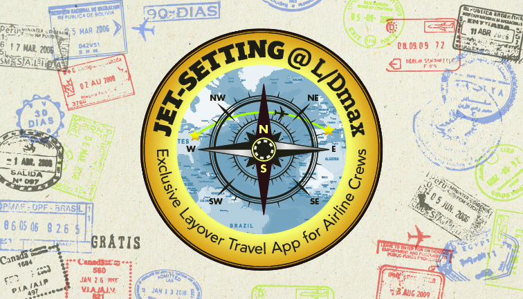 Jet-Setting Travel App Business Card (Front)